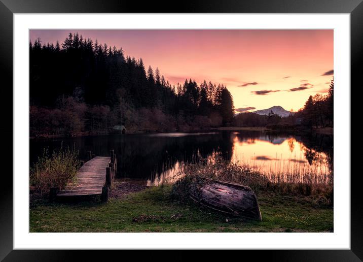 Loch Ard Sunset Framed Mounted Print by Sam Smith