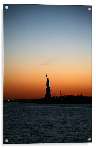 Good night New York Acrylic by Tom Hall