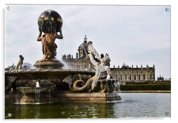 Castle Howard and the Atlas Fountain Acrylic by Bethany Lang