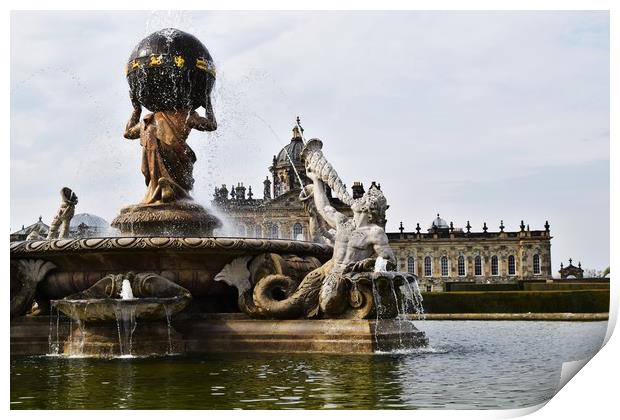 Castle Howard and the Atlas Fountain Print by Bethany Lang