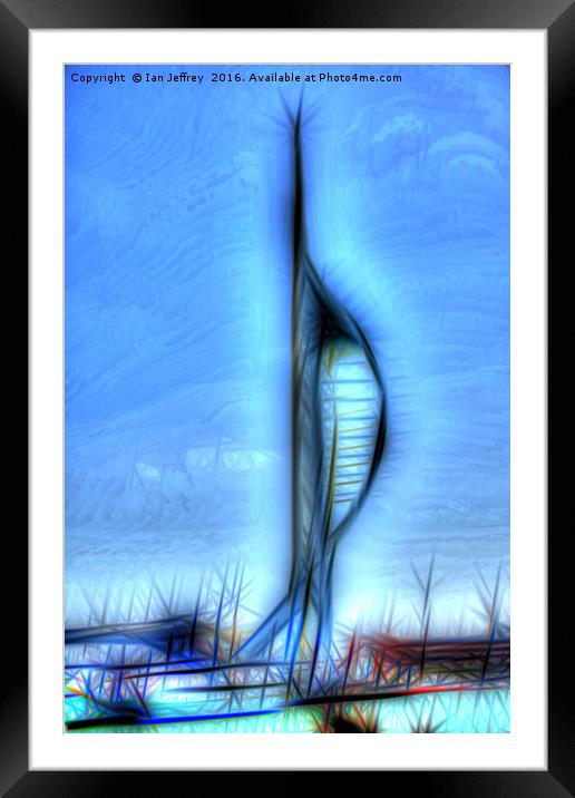Spinnaker Tower Abstract Framed Mounted Print by Ian Jeffrey