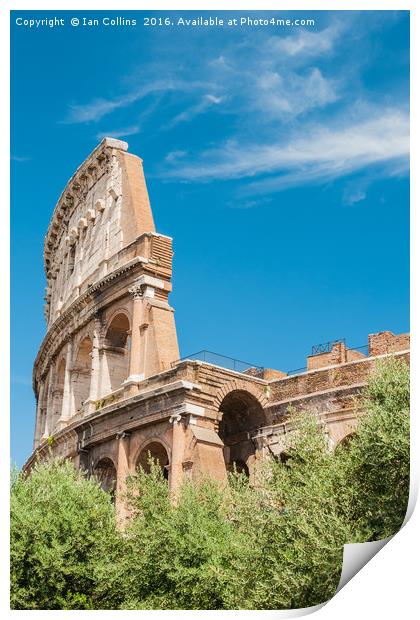 The Colosseum on a Sunny Day Print by Ian Collins