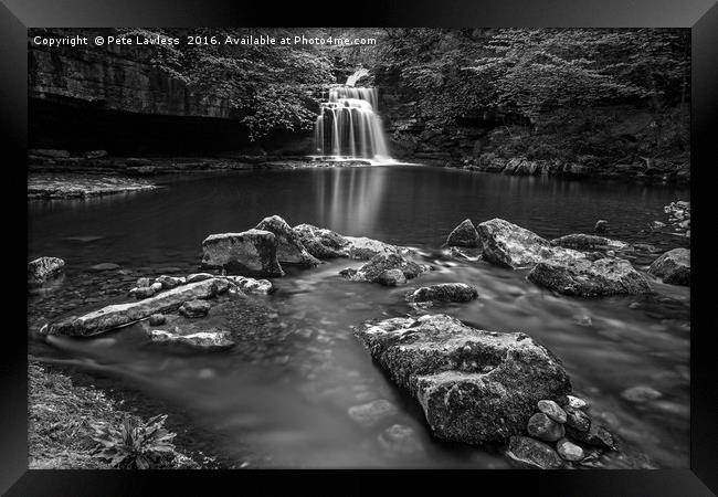 West Burton Waterfall Yorkshire Dales Framed Print by Pete Lawless