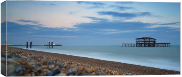 The two piers of Brighton Canvas Print by Andrew Scott