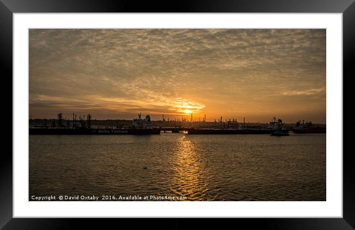 sunset in Southampton Framed Mounted Print by David Oxtaby  ARPS