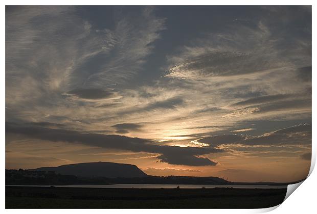 Sunset over Sligo Bay Print by Ian Middleton