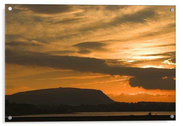 Sunset over Sligo Bay Acrylic by Ian Middleton