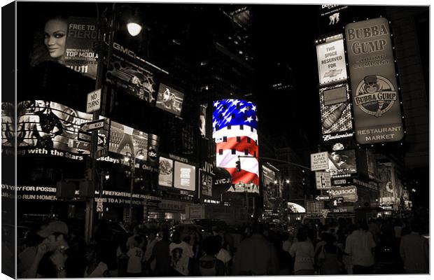 Time Square Canvas Print by Philip Thacker