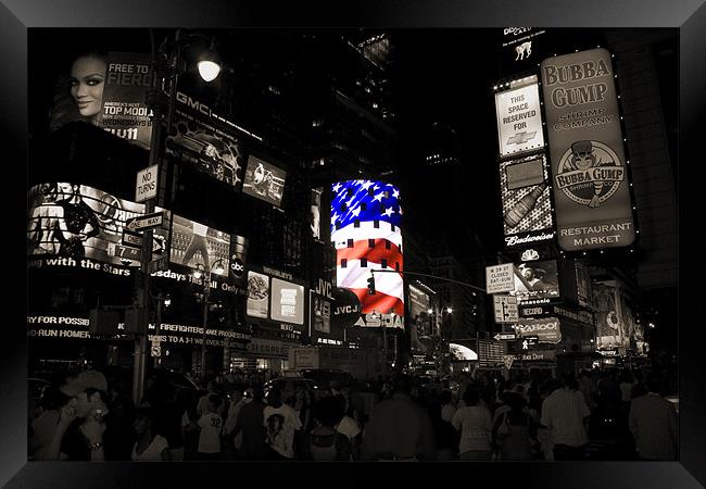 Time Square Framed Print by Philip Thacker