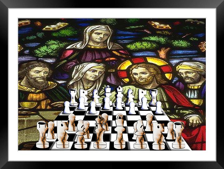 RELIGIOUS CHESS Framed Mounted Print by david hotchkiss