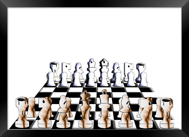 CHESS BOARD AND CHESS SET Framed Print by david hotchkiss