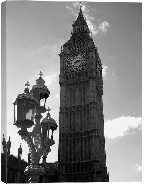 Big Ben in Black and White Canvas Print by Chris Day