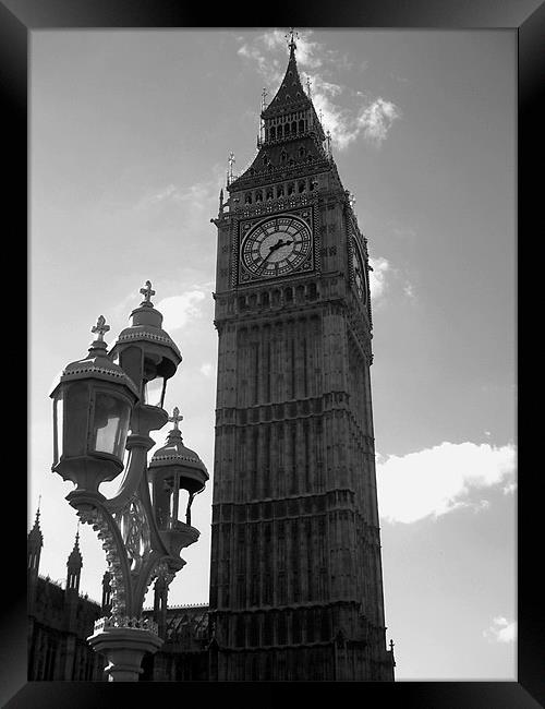 Big Ben in Black and White Framed Print by Chris Day