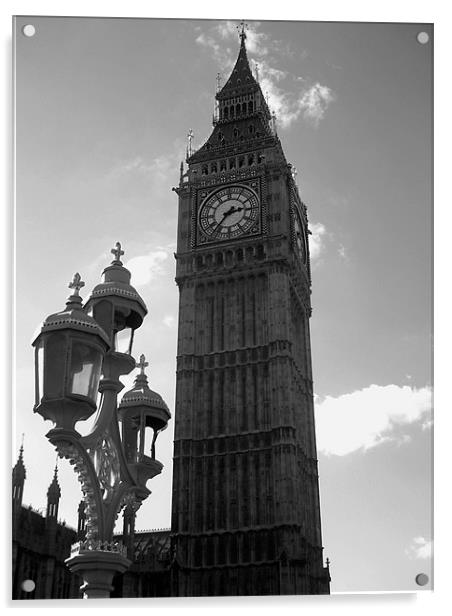 Big Ben in Black and White Acrylic by Chris Day