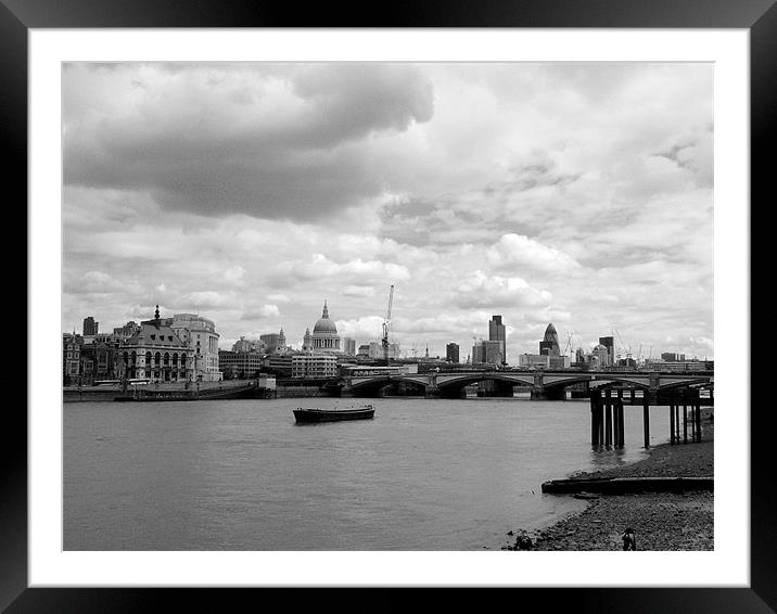 London Skyline in Black and White Framed Mounted Print by Chris Day