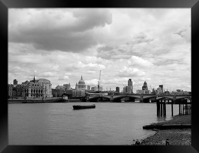 London Skyline in Black and White Framed Print by Chris Day