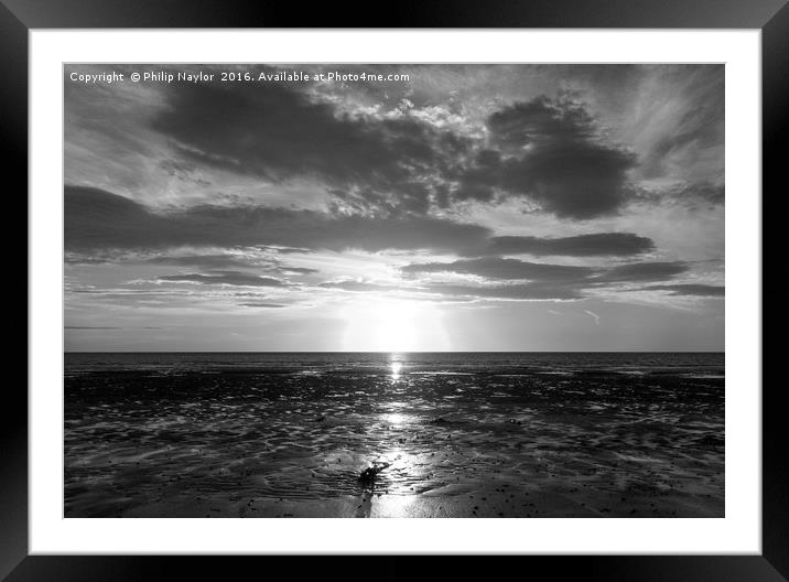 Sunset Glory in Mono........ Framed Mounted Print by Naylor's Photography
