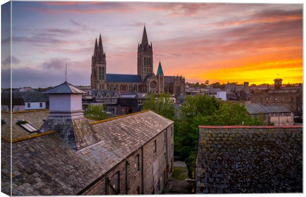 Truro cathedral at dawn Canvas Print by Michael Brookes