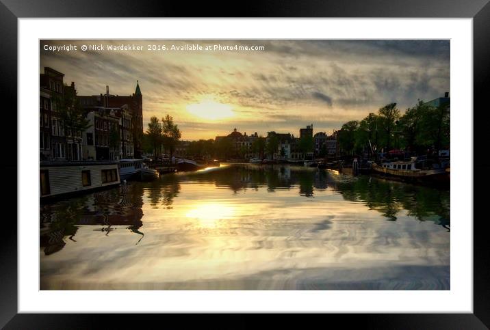 Sunset in Amsterdam Framed Mounted Print by Nick Wardekker