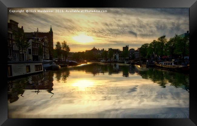 Sunset in Amsterdam Framed Print by Nick Wardekker
