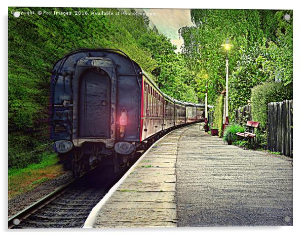 Railway At Summerseat Bury Acrylic by Derrick Fox Lomax