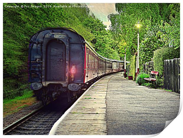 Railway At Summerseat Bury Print by Derrick Fox Lomax