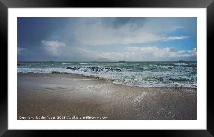 WAVE ACTION 2 Framed Mounted Print by John Paper