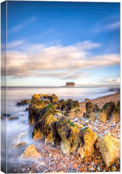 Bembridge Beach and Lifeboat Station Canvas Print by Wight Landscapes