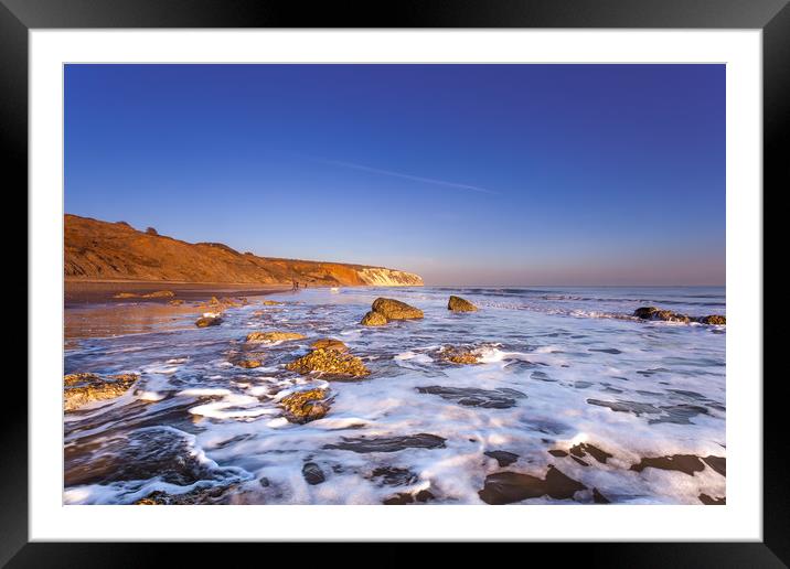 Yaverland Beach Surf Framed Mounted Print by Wight Landscapes