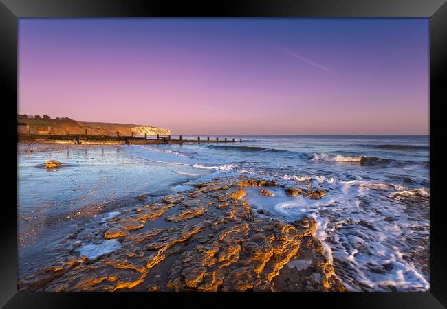 Yaverland Rock Ledges Framed Print by Wight Landscapes