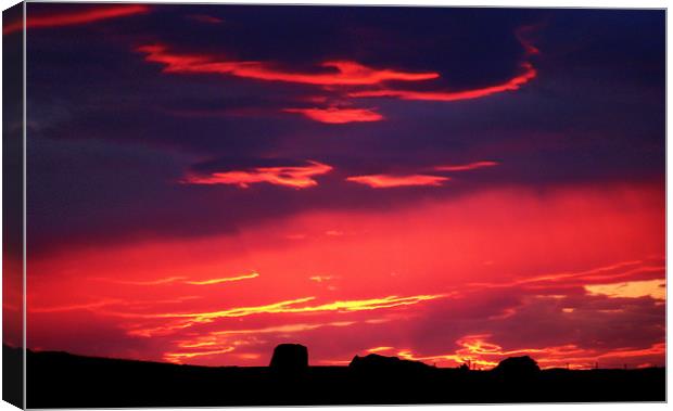 Sunset over Monreith Canvas Print by ANGELA MCCLINTON