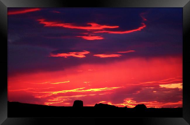 Sunset over Monreith Framed Print by ANGELA MCCLINTON