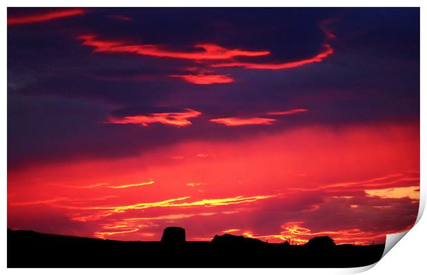 Sunset over Monreith Print by ANGELA MCCLINTON