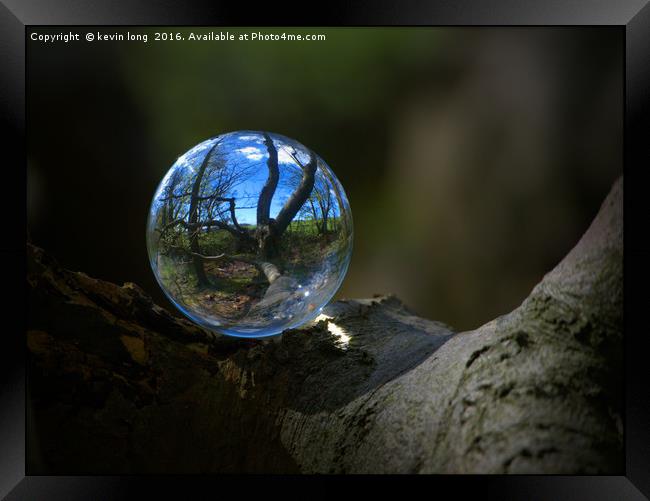 crystal ball in the woods  Framed Print by kevin long