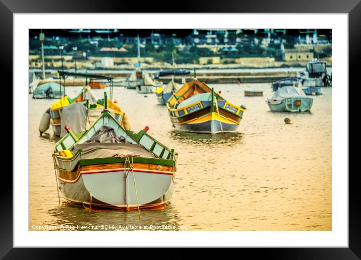 Valletta Boats  Framed Mounted Print by Rob Hawkins