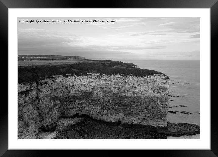 CLIFF TOPS Framed Mounted Print by andrew saxton