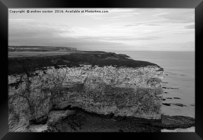 CLIFF TOPS Framed Print by andrew saxton