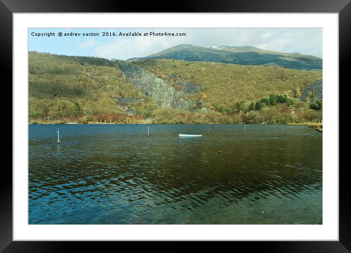 LLANBERIS BOAT Framed Mounted Print by andrew saxton