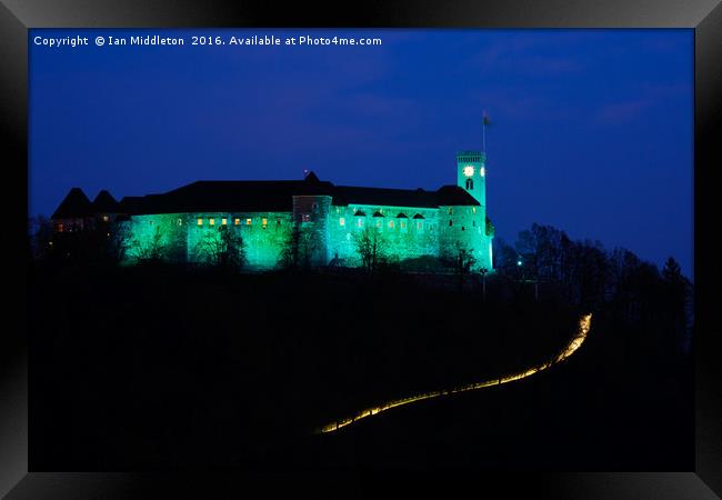 Ljubljana Castle Framed Print by Ian Middleton