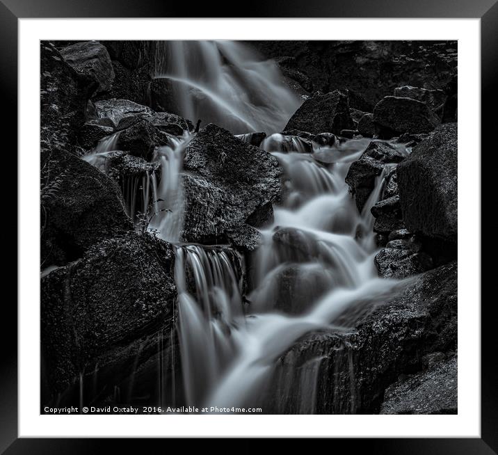 Flowing water mono Framed Mounted Print by David Oxtaby  ARPS