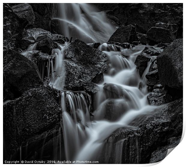 Flowing water mono Print by David Oxtaby  ARPS