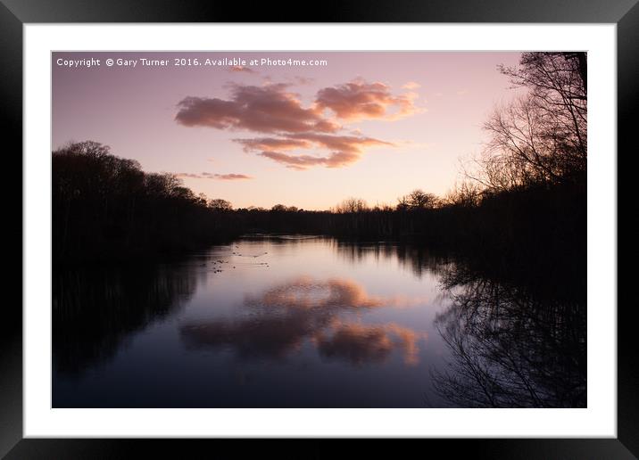 Clumber Lake Sunset Framed Mounted Print by Gary Turner