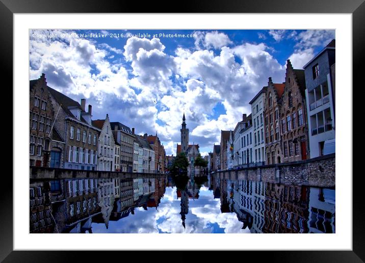 Brugge Skyline Framed Mounted Print by Nick Wardekker