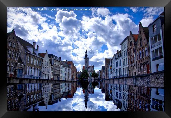 Brugge Skyline Framed Print by Nick Wardekker