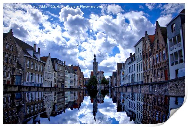 Brugge Skyline Print by Nick Wardekker
