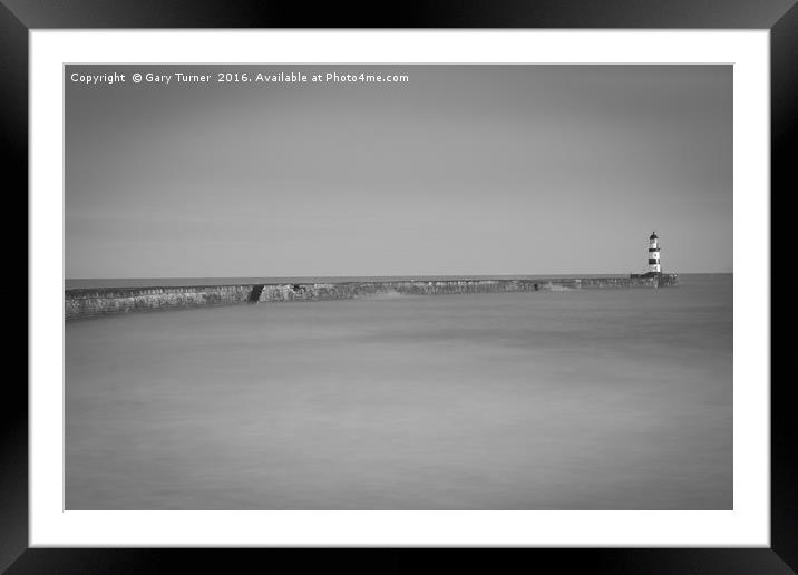 Seaham Lighthouse Framed Mounted Print by Gary Turner