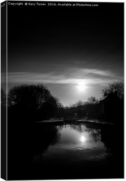 Canal Sunrise Canvas Print by Gary Turner