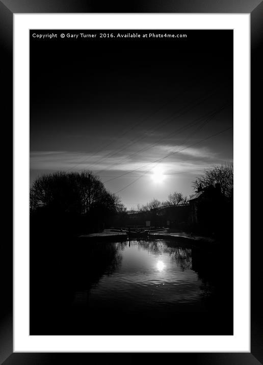 Canal Sunrise Framed Mounted Print by Gary Turner