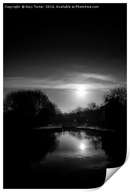 Canal Sunrise Print by Gary Turner