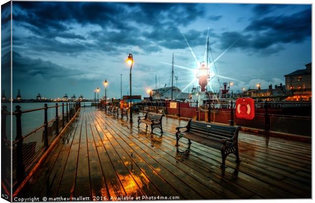 Halfpenny Pier and Lightship Sunset Canvas Print by matthew  mallett